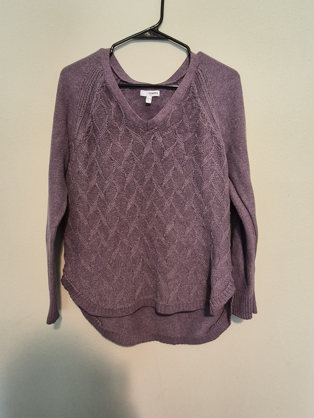 Sonoma Textured V-Neck Sweater in Lavender